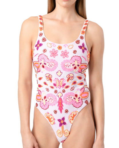 SELF-ADORE Floral Fiesta Swimsuit - Pale Pink