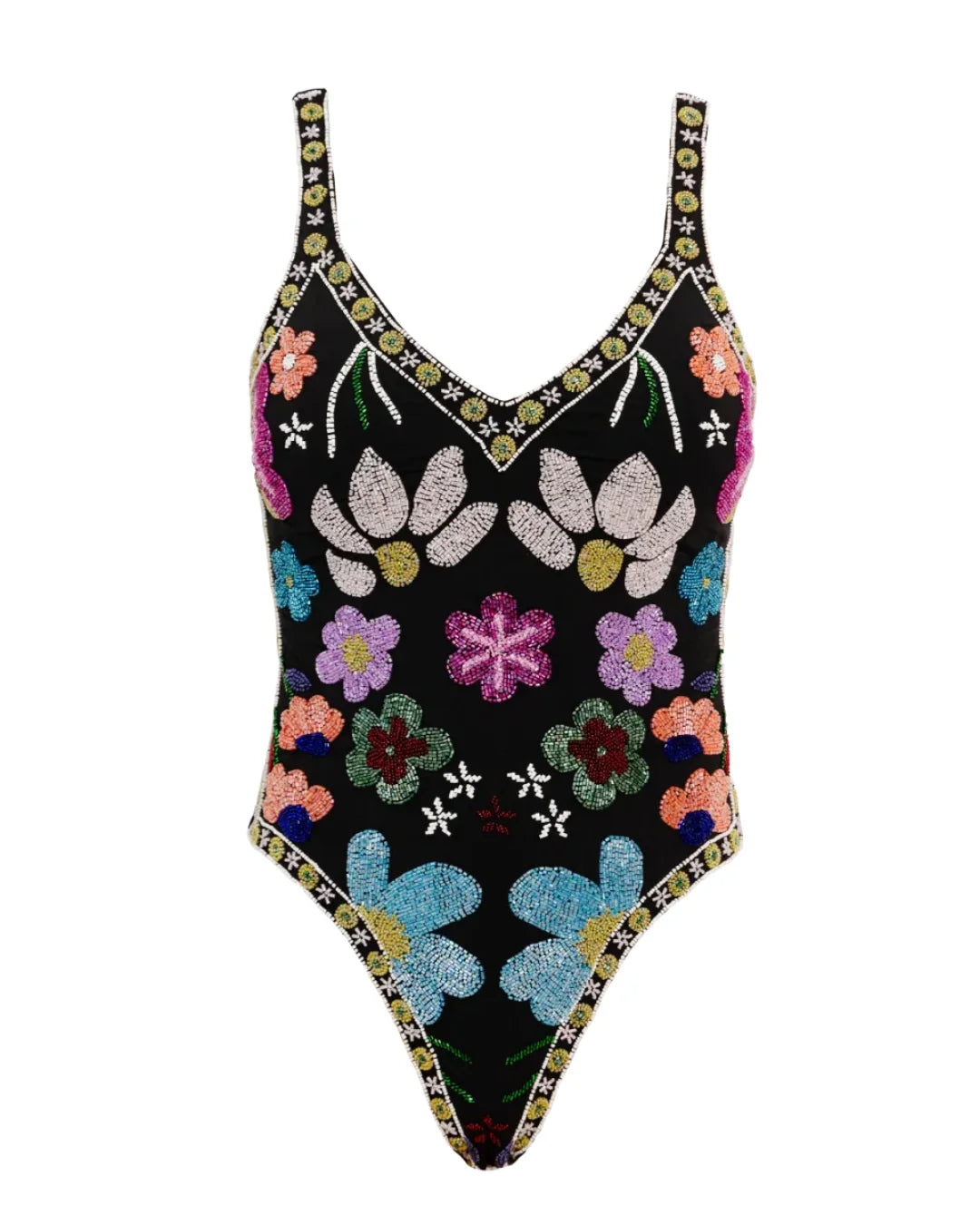 SELF-ADORE Flower Swimsuit - Black