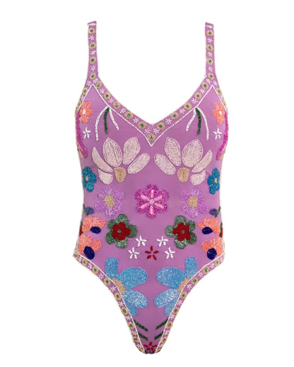 SELF-ADORE Flower Swimsuit - Purple