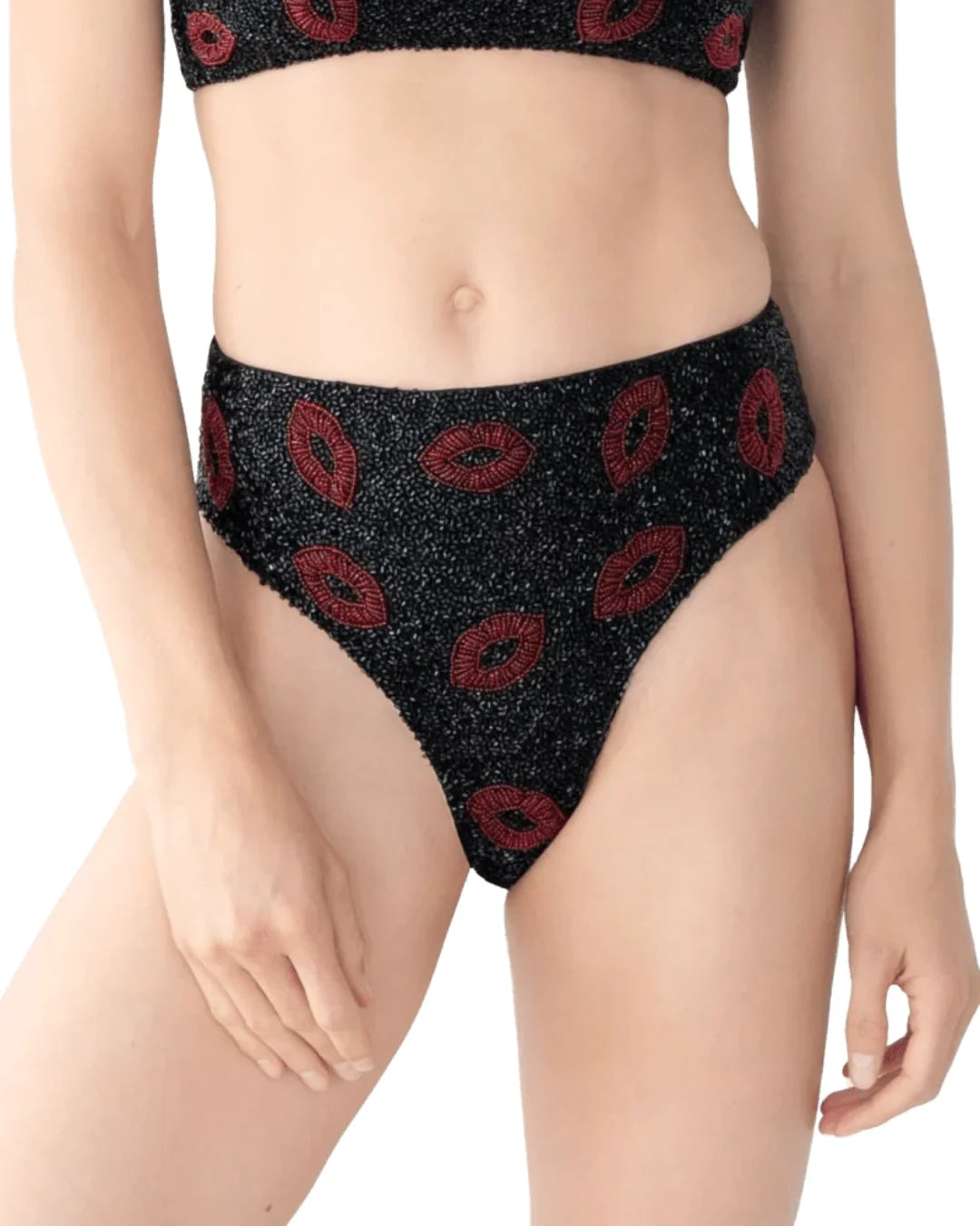 SELF-ADORE Kiss Bikini Bottom - Black