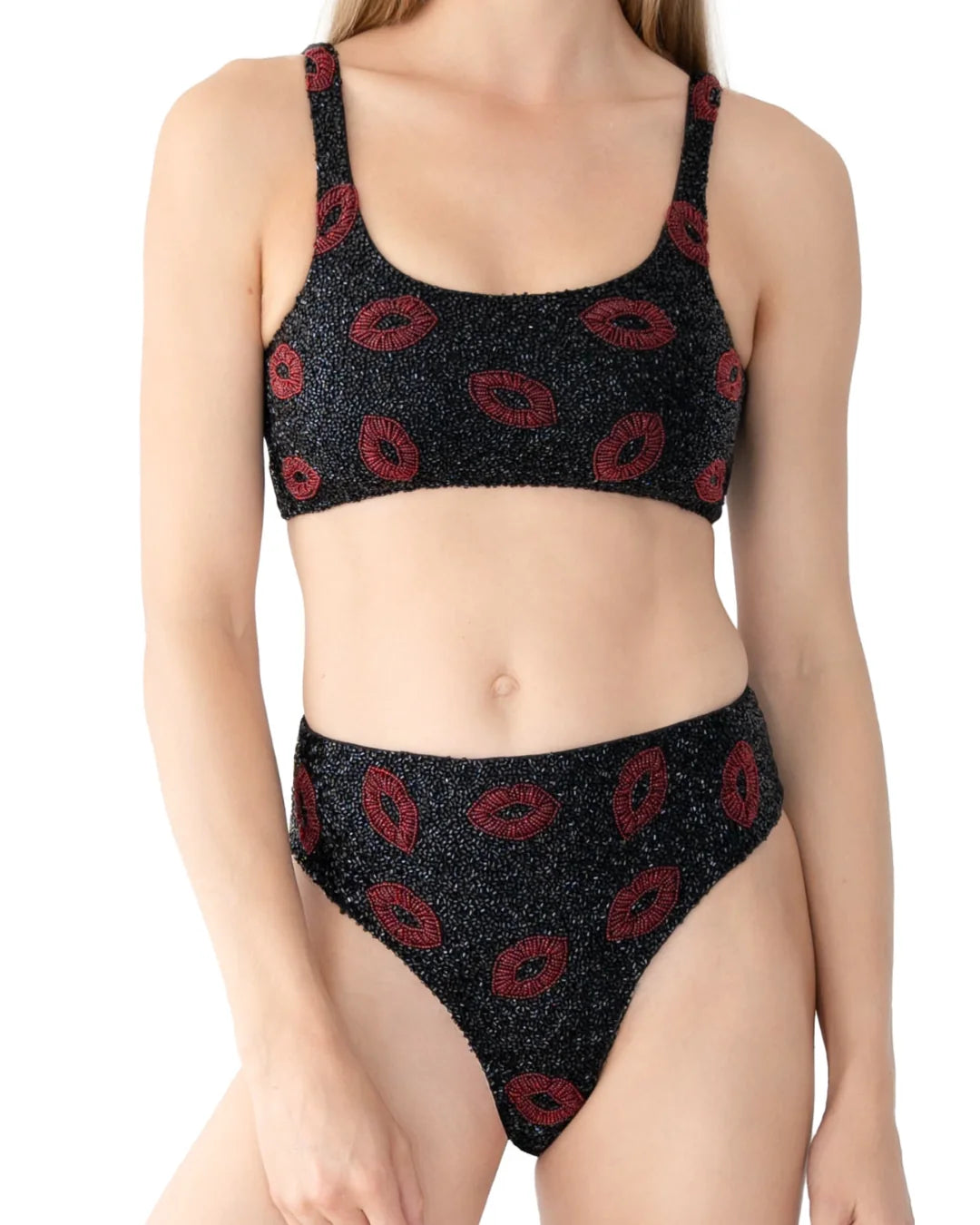 SELF-ADORE Kiss Bikini Top - Black