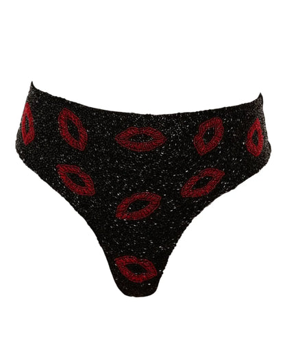 SELF-ADORE Kiss Bikini Bottom - Black