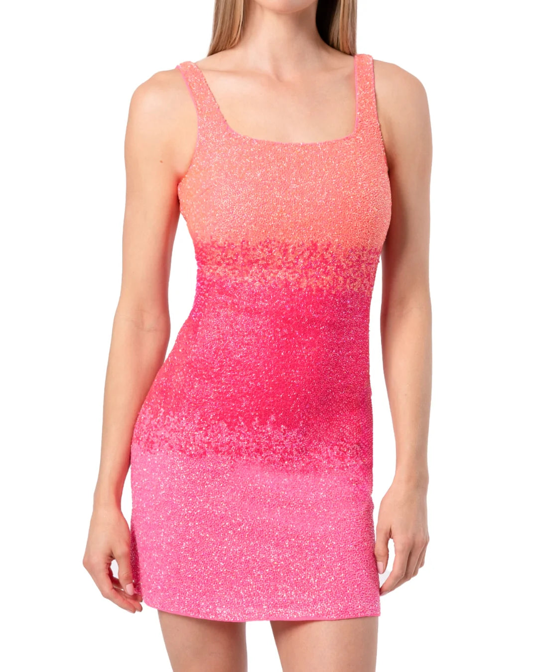 SELF-ADORE Ombre Mini Dress - Pink/Orange
