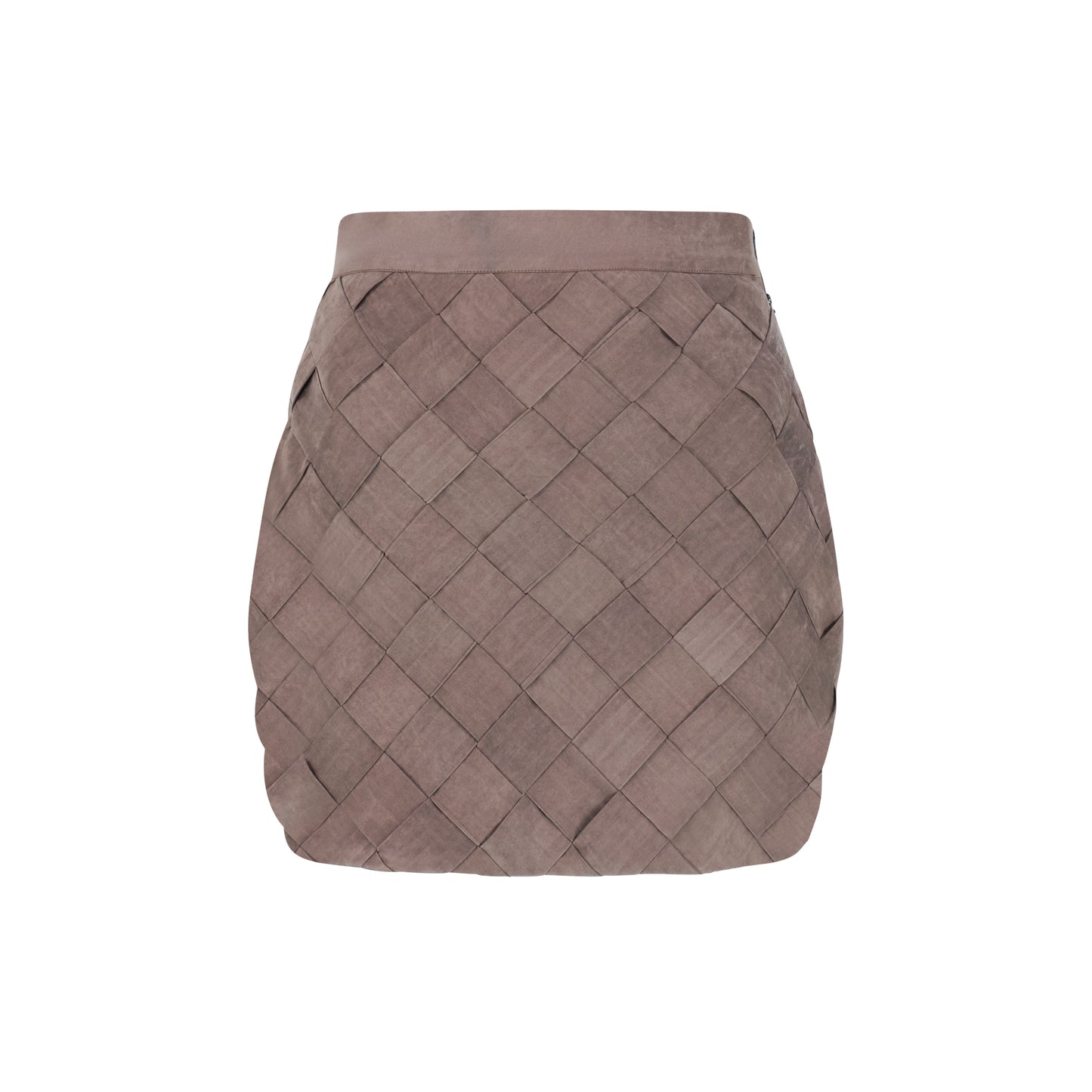 ÚCHÈ Braided Suede Mini Skirt - Brown