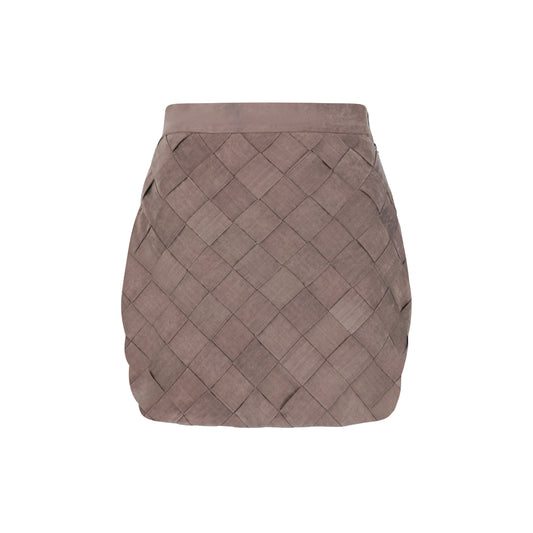 ÚCHÈ Braided Suede Mini Skirt - Brown