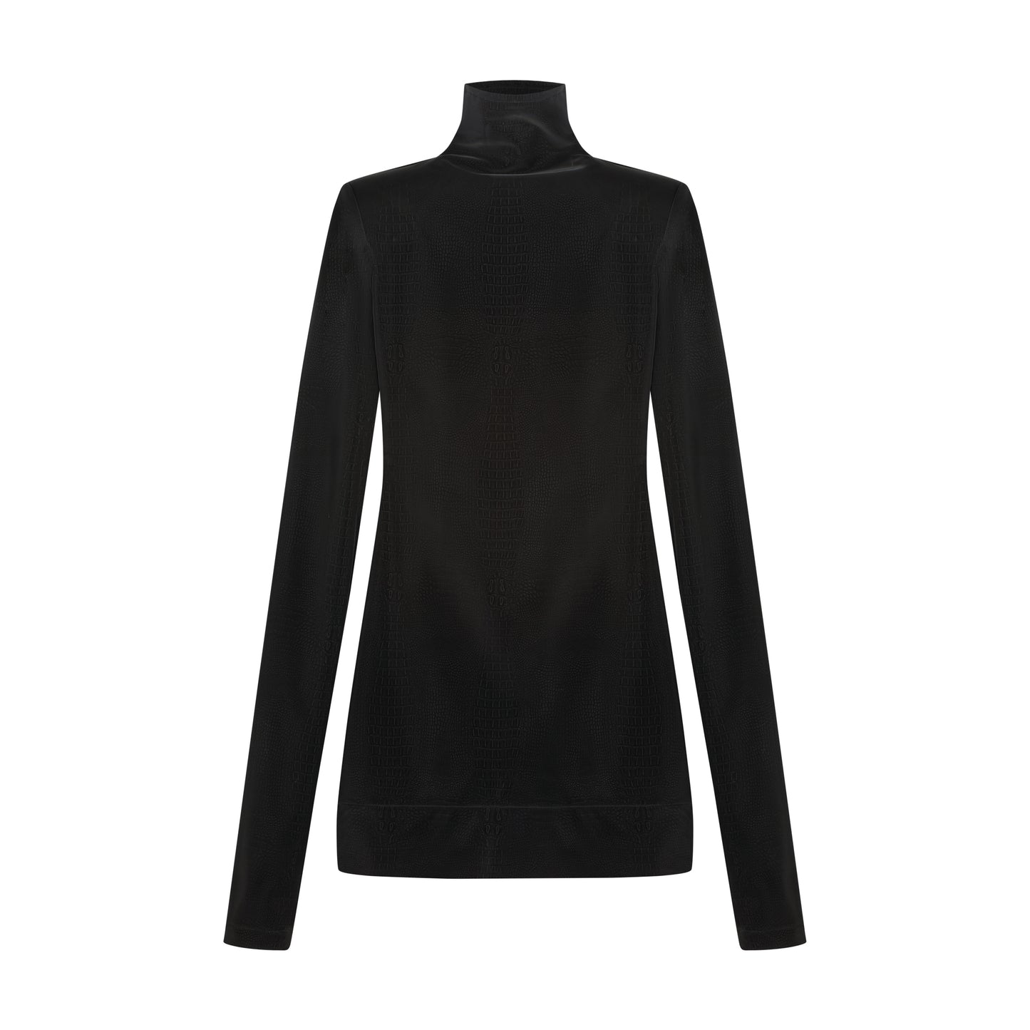 ÚCHÈ Crocodile Print Mini Dress - Black