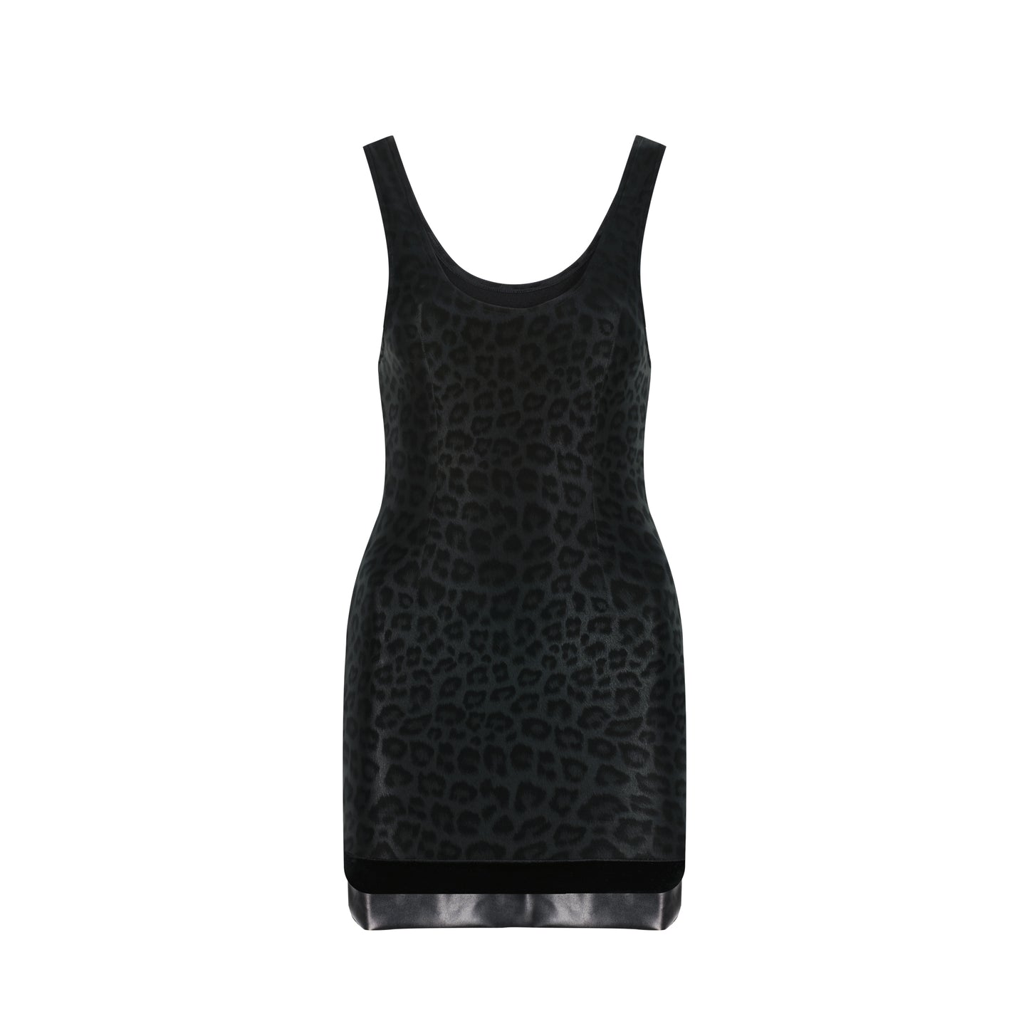 ÚCHÈ Leopard Print Mini Dress - Black