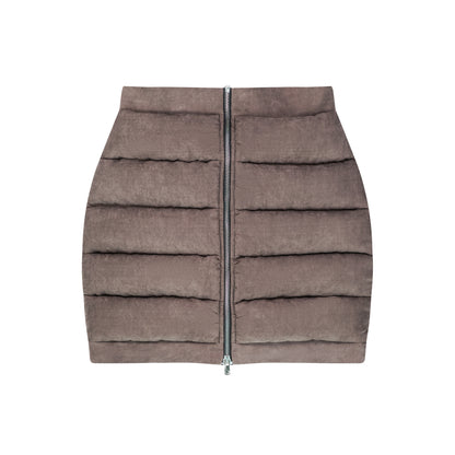 ÚCHÈ Puffer Mini Skirt - Brown