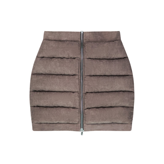ÚCHÈ Puffer Mini Skirt - Brown