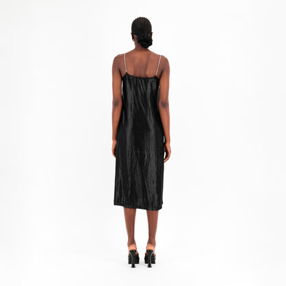 ÚCHÈ Slip Midi Dress - Black