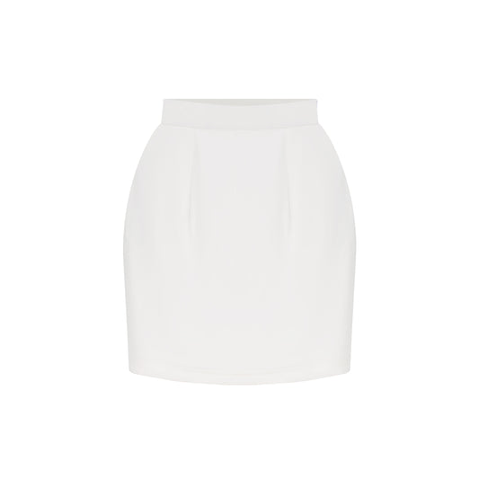ÚCHÈ Snake Print Mini Skirt - White