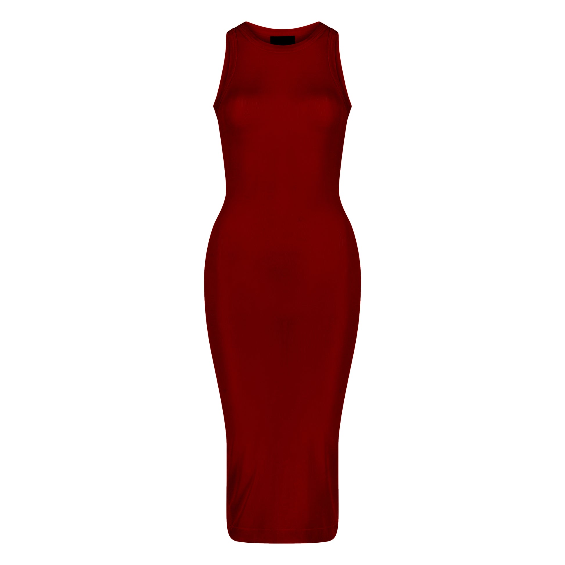 CH Semi-Sheer Midi Dress - Maroon BONVION CH Semi-Sheer Midi Dress - Maroon BONVION