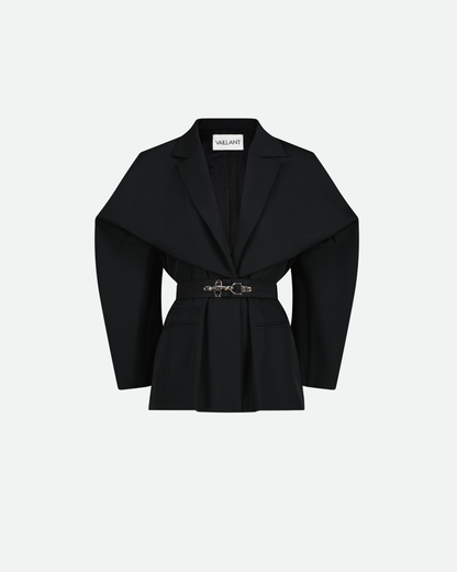 VAILLANT Cinched Waist Technical Blazer - Black