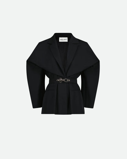 VAILLANT Cinched Waist Technical Blazer - Black
