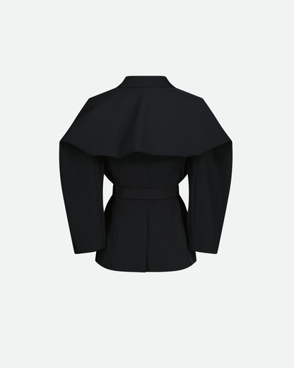 VAILLANT Cinched Waist Technical Blazer - Black