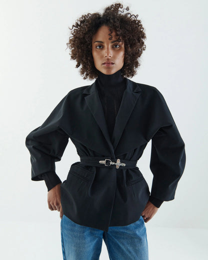 VAILLANT Cinched Waist Technical Blazer - Black