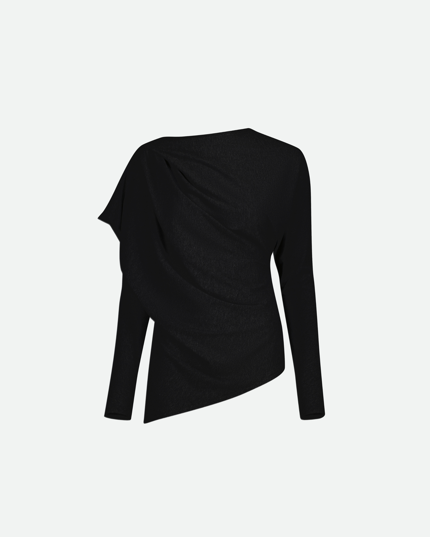 VAILLANT Draped Long Sleeve Jersey Top - Black
