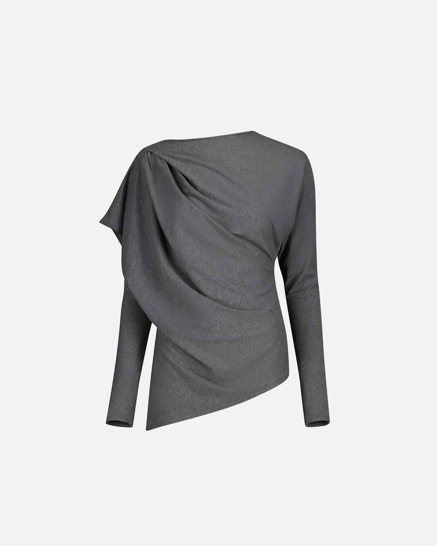 VAILLANT Draped Long Sleeve Jersey Top - Charcoal