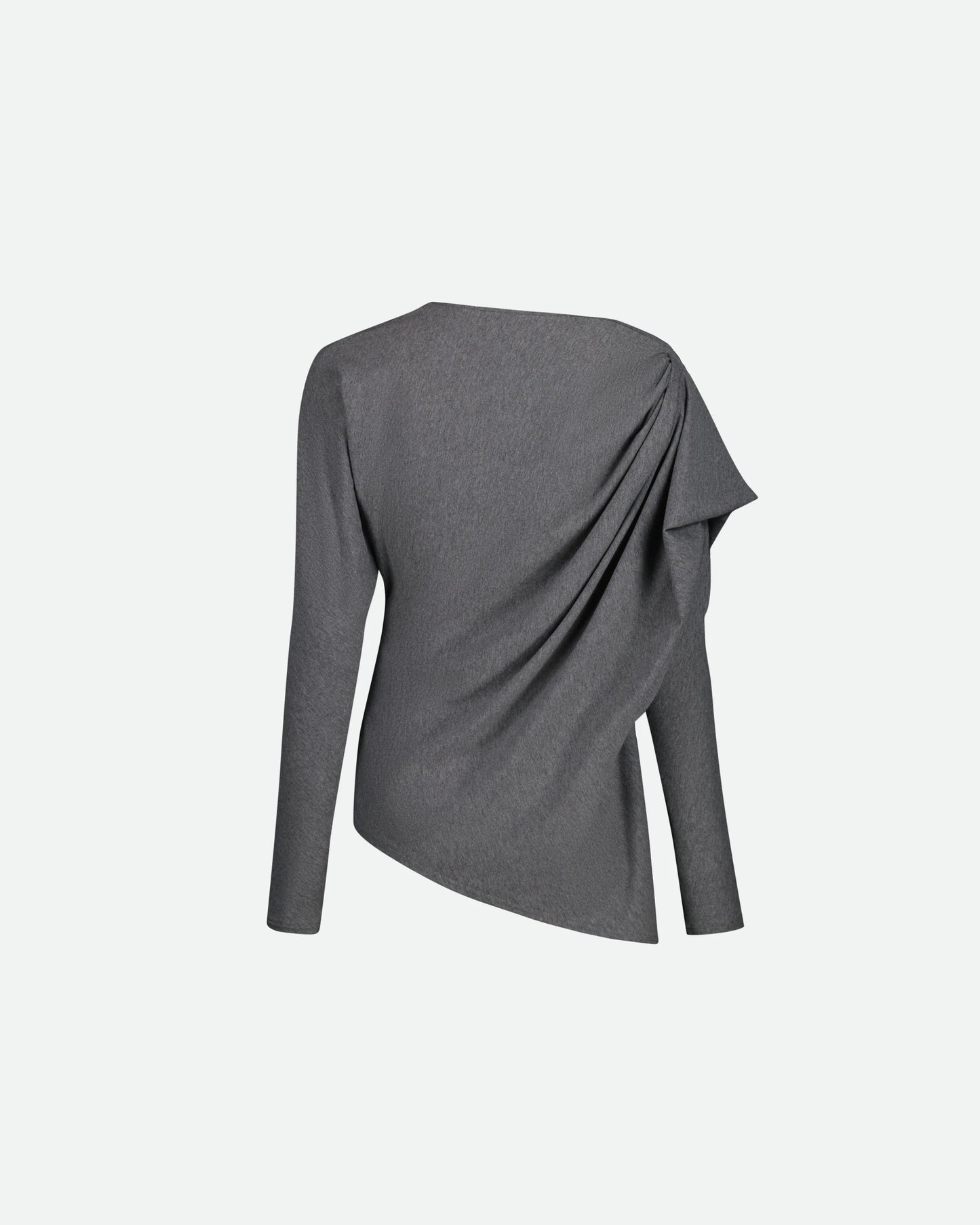 VAILLANT Draped Long Sleeve Jersey Top - Charcoal