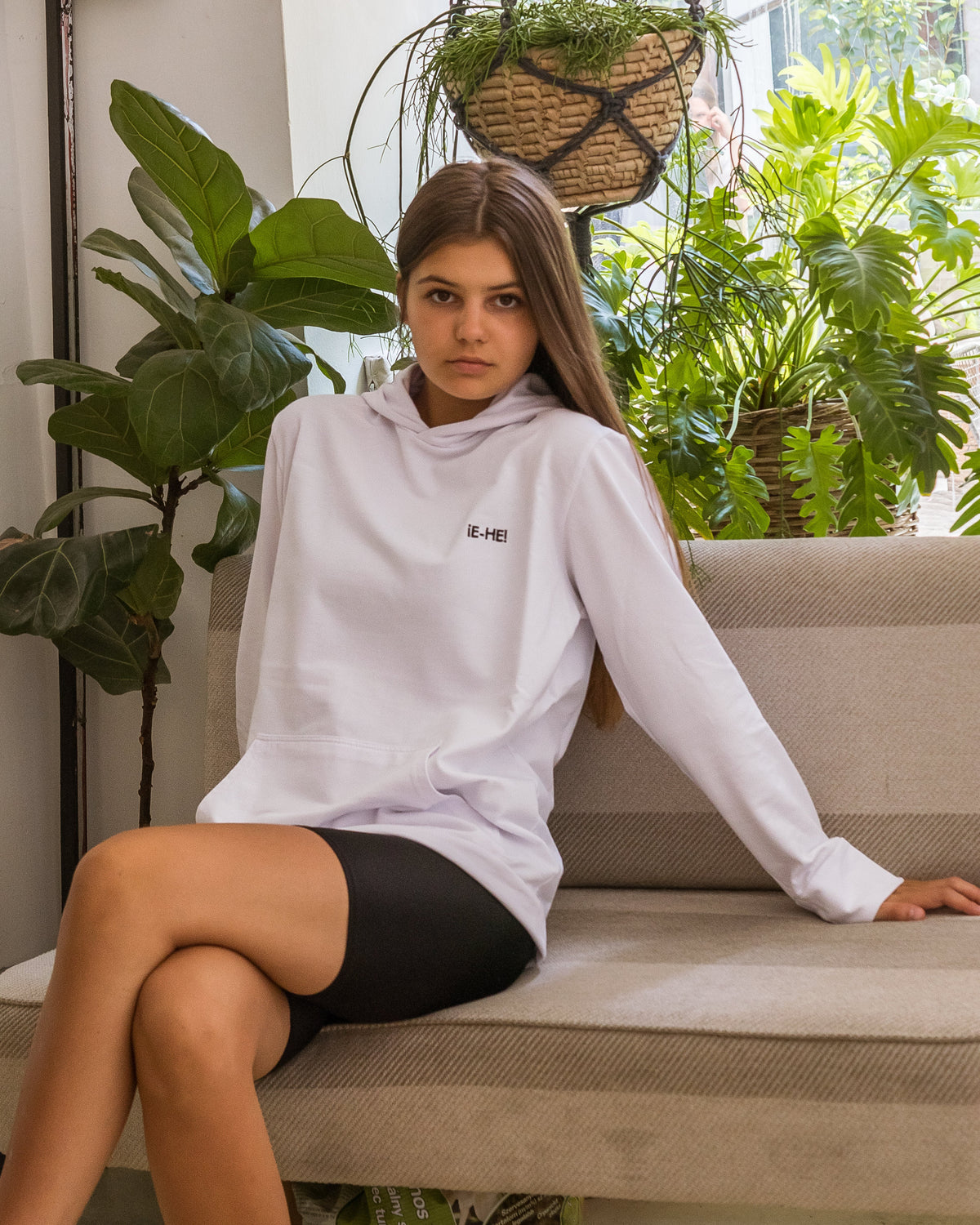 EHE Apparel Embroidered logo Hoodie - White