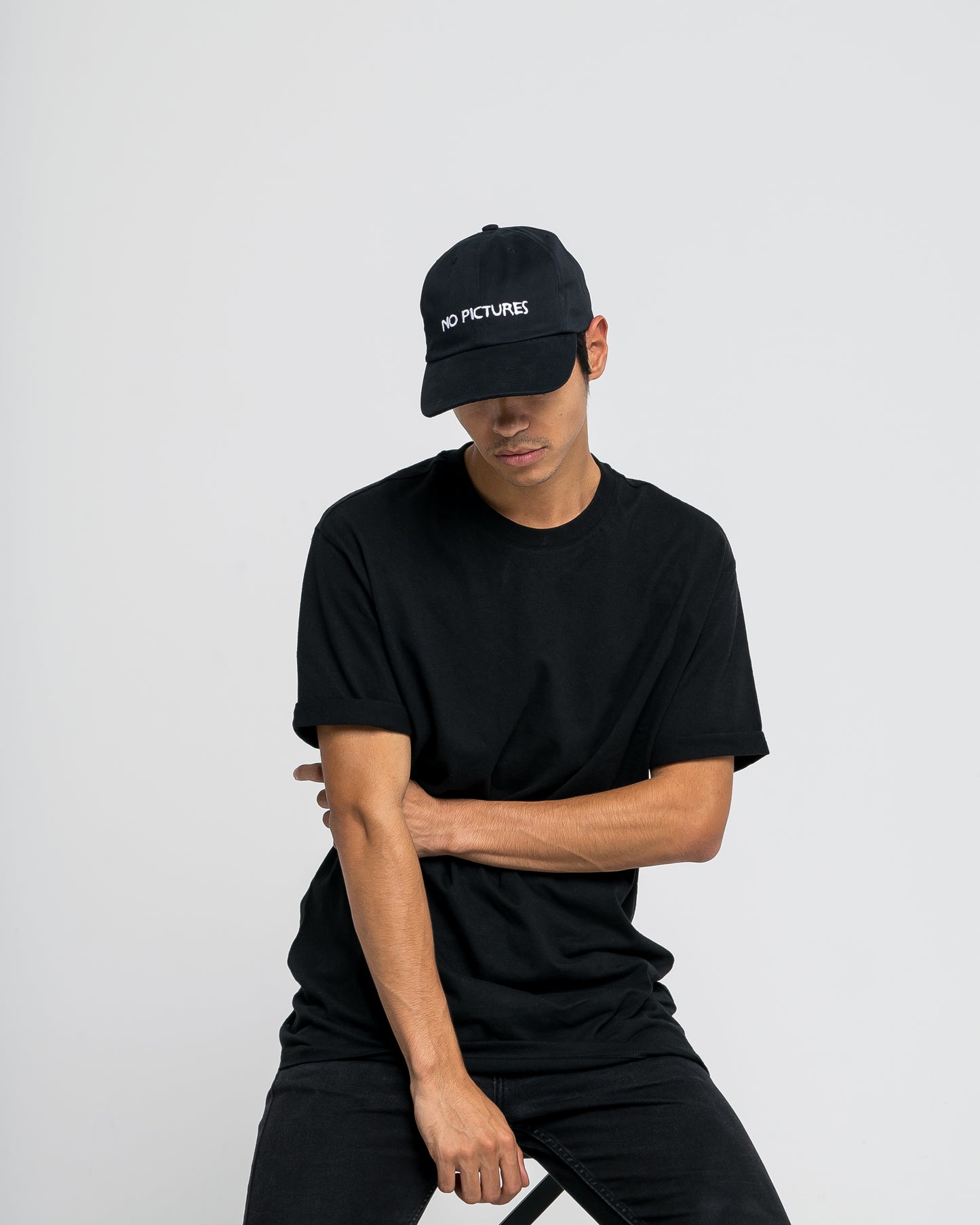 Nasaseasons No Pictures embroidered baseball hat in black