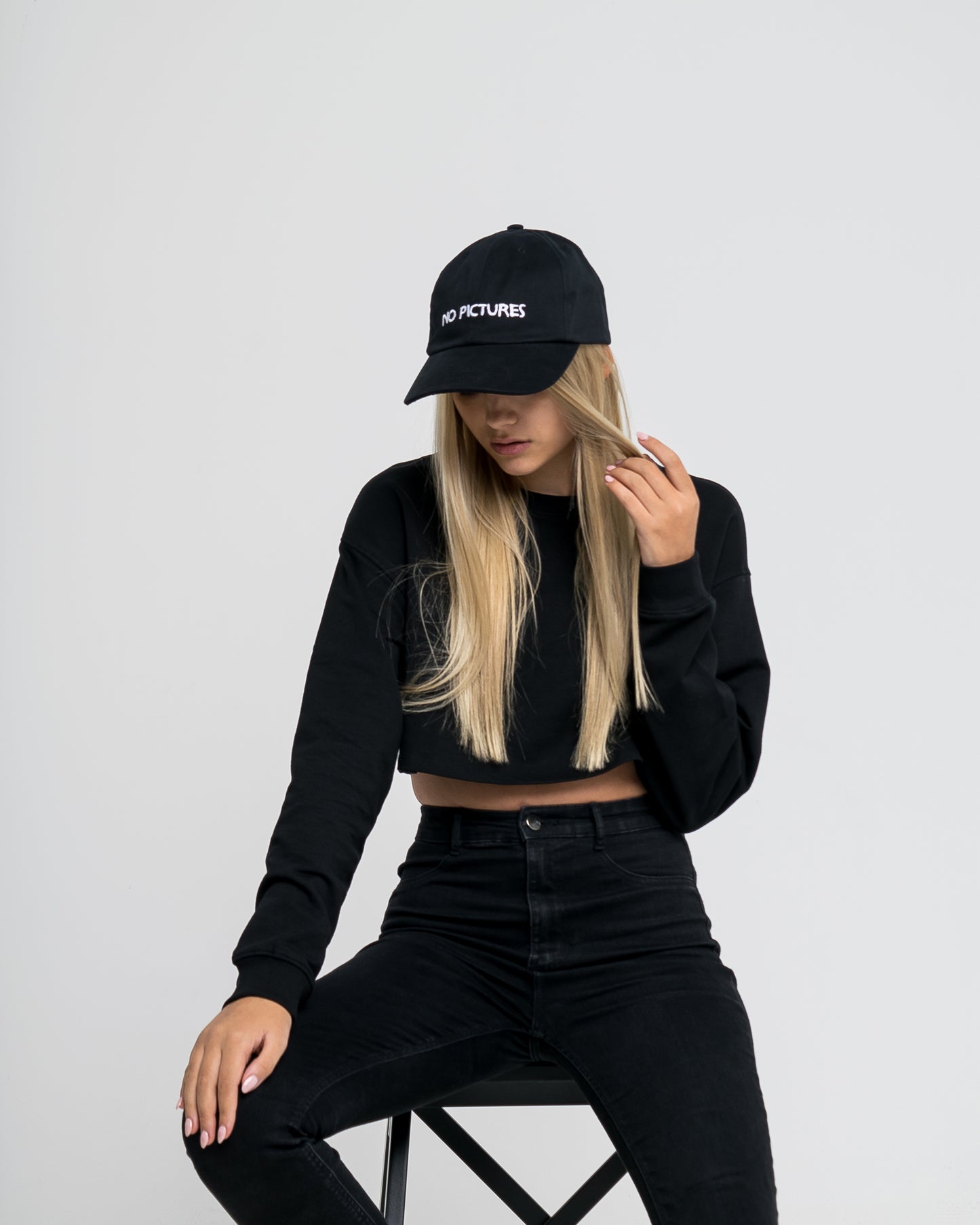 Nasaseasons No Pictures embroidered baseball hat in black